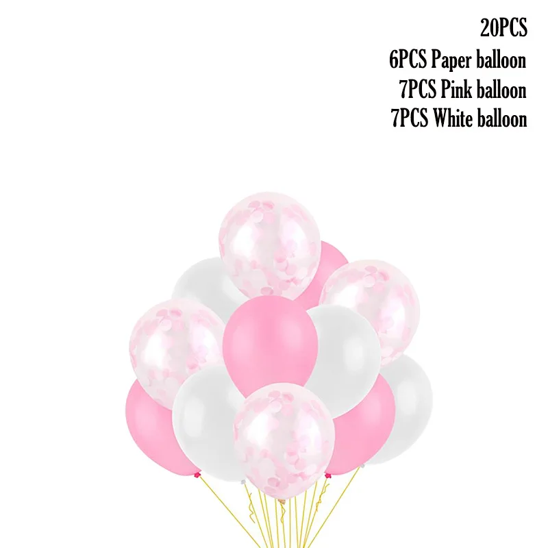 33 pcs Pink and Gold Birthday Party Decorations Paper Fans Balloons Happy Banner Pom Poms Flowers Garland | Дом и сад