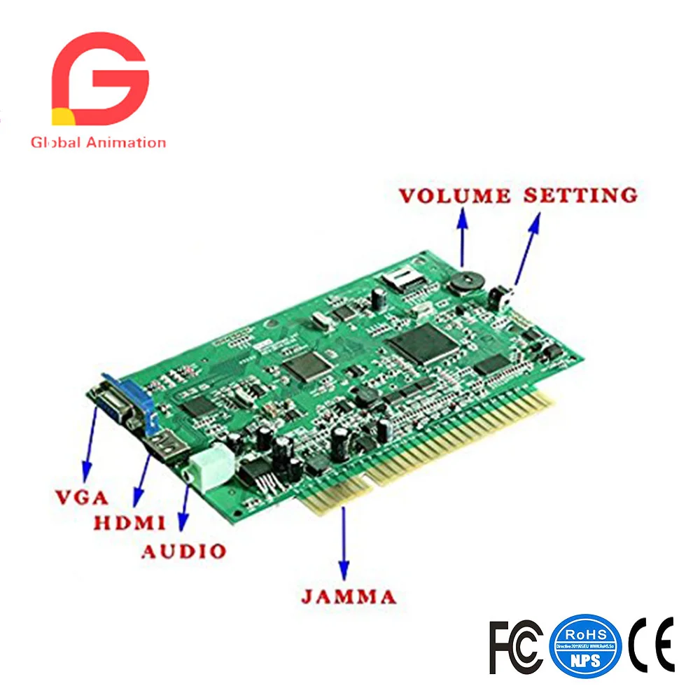 Game Box PCB 815 In 1 Multi Arcade Games Jamma Board with Harness VGA HDMI Output Cabinet - Green Wisamic | Спорт и развлечения