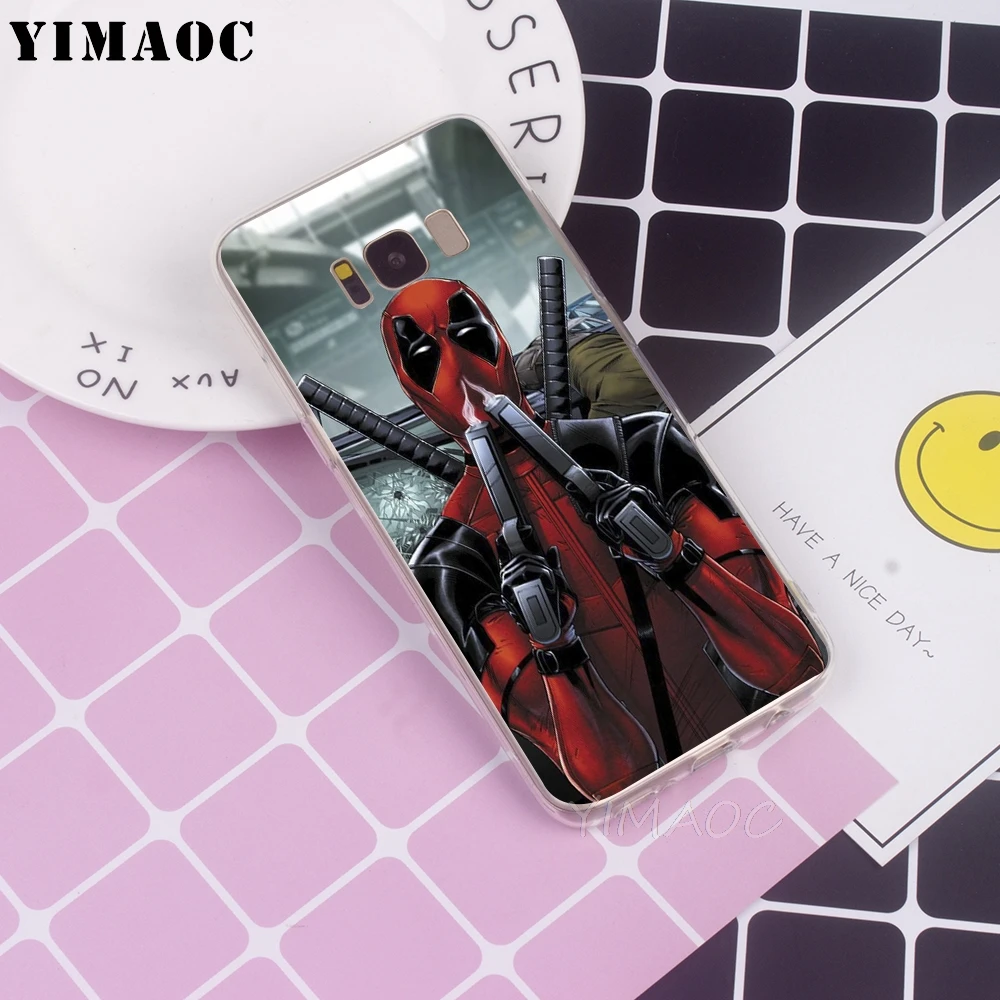 Мягкий ТПУ чехол YIMAOC Deadpool для Galaxy j3 j5 j6 j7 A5 2016 2017 A6 A9 2018 Note 8 9 S7 edge S8 S9 S10 Plus S10e |