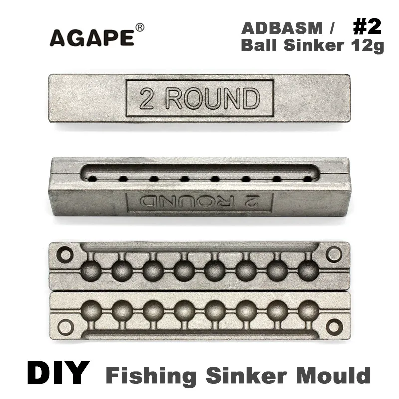 Agape DIY рыболовный шар грузило прессформы ADBASM/#2 мяч 12 г 8 полостей|Рыболовные