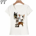 Женская футболка с принтом I Love my friend Bull Terrier