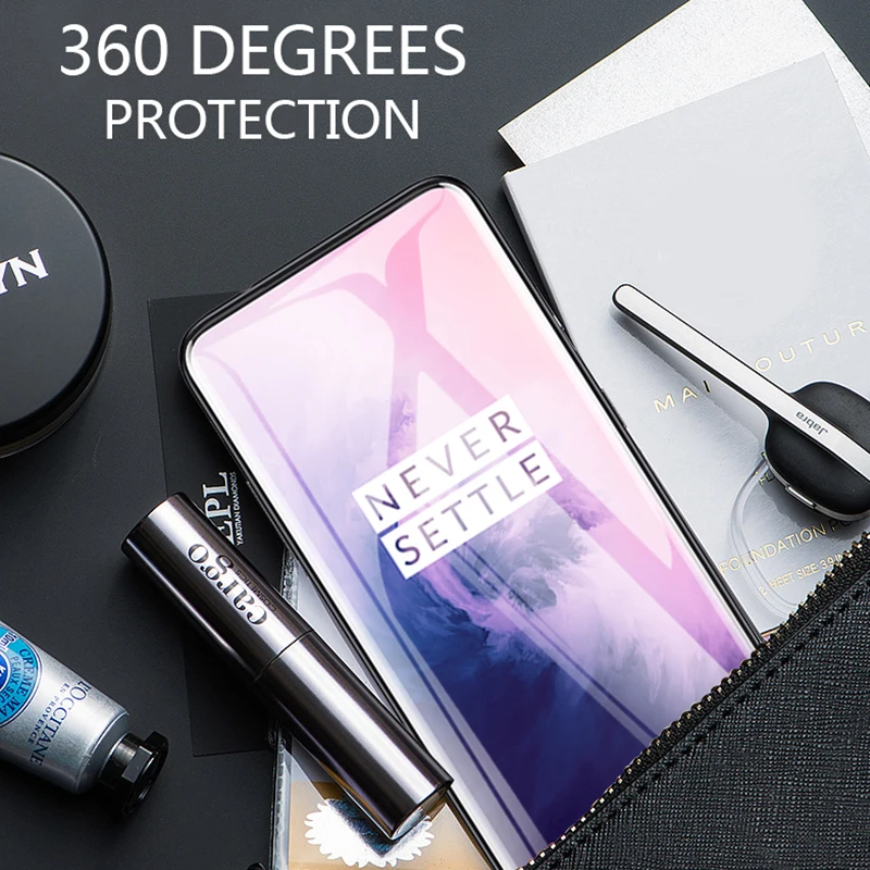 Закаленное стекло для oneplus 7 pro Полное покрытие one plus Защита экрана черная передняя