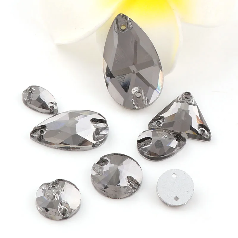 36 шт серые формы смешивания смешанный размер пришить на Стразы стеклянные камни