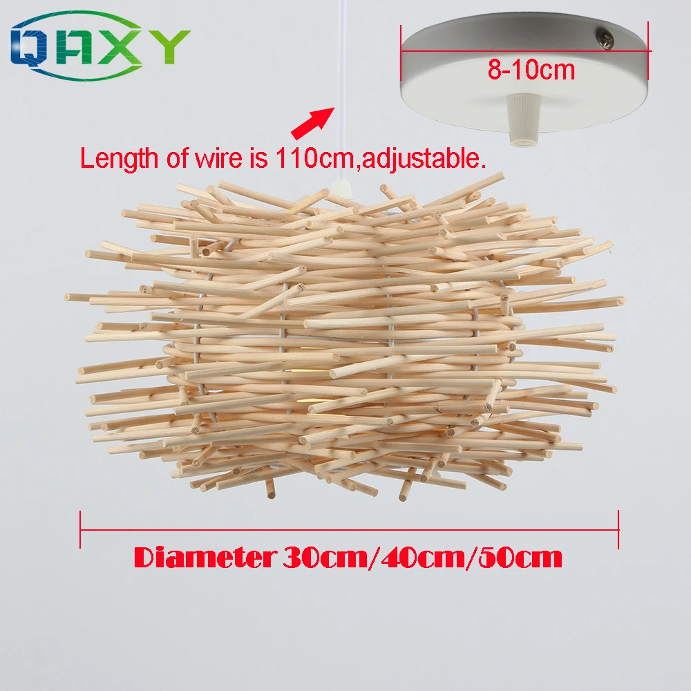 Деревянная люстра в форме птичьего гнезда деревенском стиле освещение для