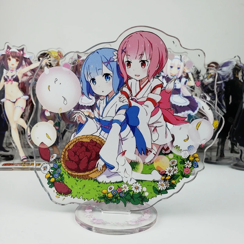 Короткая футболка с героями из японского аниме Re Zero kara Hajimeru Isekai Seikatsu Rem Ram Эмилия