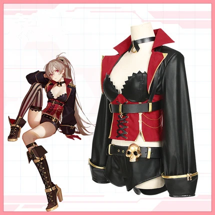 Azur Lane Richelieu Class Battleship Jean Bart Cosplay Costume Woman Full Sets With Top Coat Shorts Socks Gloves Gift | Тематическая