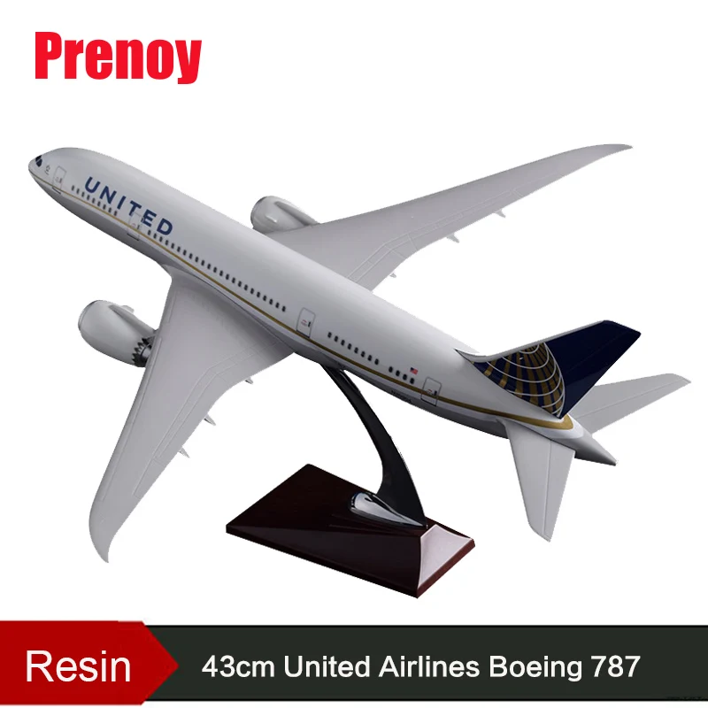 43 см модель самолета из смолы B787 Юнайтед эйрлайнс Boeing 787 самолет США Airbus ручная