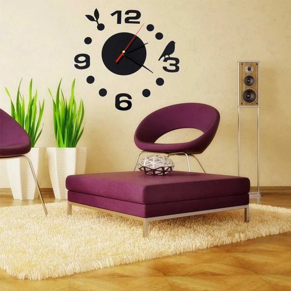 Акриловые настенные часы для гостиной DIY цифровой 3D домашнее украшение зеркало