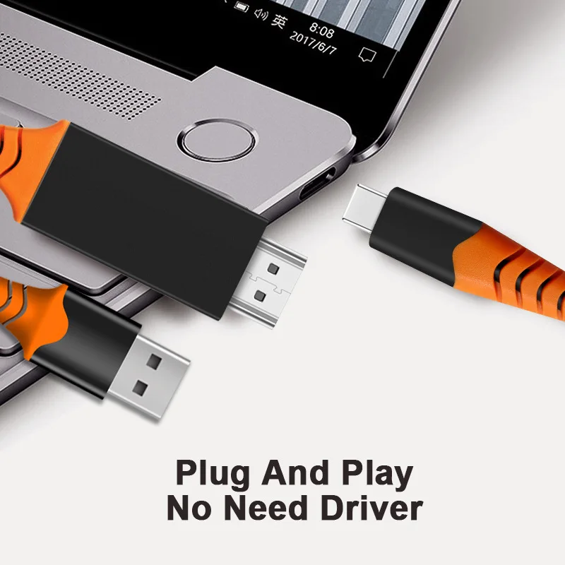 USB C к HDMI 4K 60Hz кабель Тип 2 0 Thunderbolt 3 для huawei xiaomi macBook pro 2018 galaxy S9 s8 USB-C | Электроника