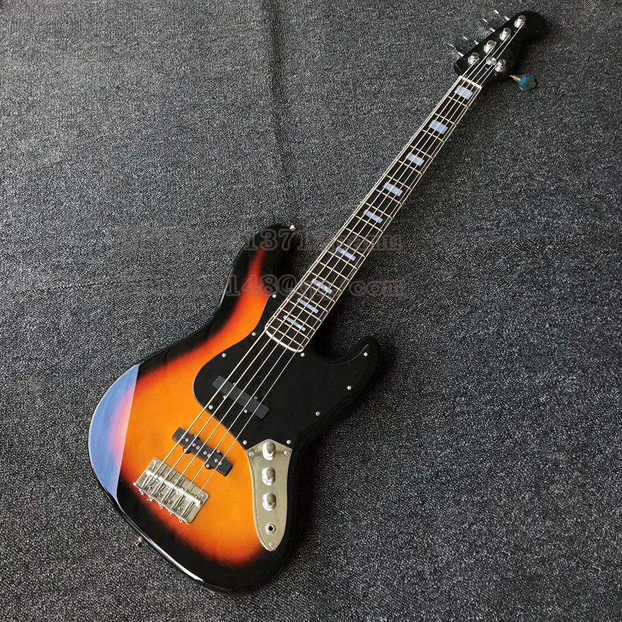 Jass бас гитара 5 струн палисандр гриф Sunburst Китай на заказ электрическая бас гитара s