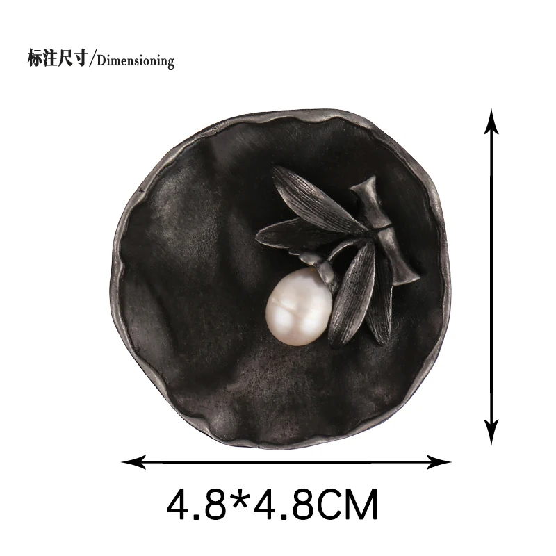 Винтажная бамбуковая брошка для растений жемчужные броши женщин в виде листика