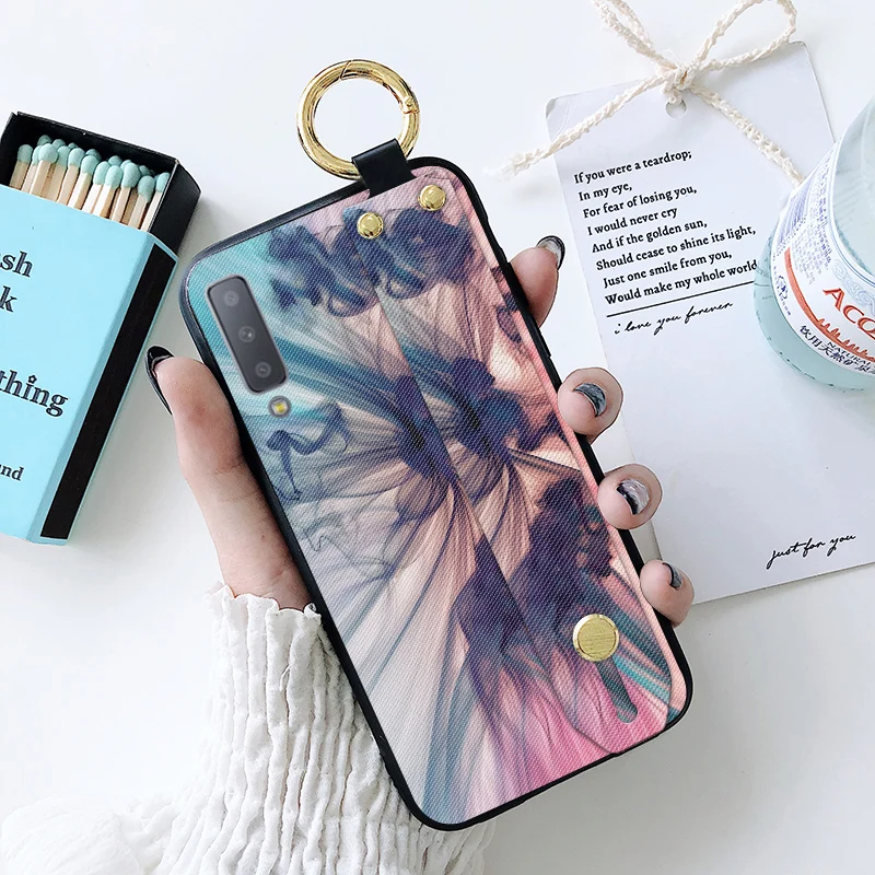 Роскошный чехол с заклепками и подставкой для Samsung Galaxy A5 A7 A8 2017 2018 тканевый Mega