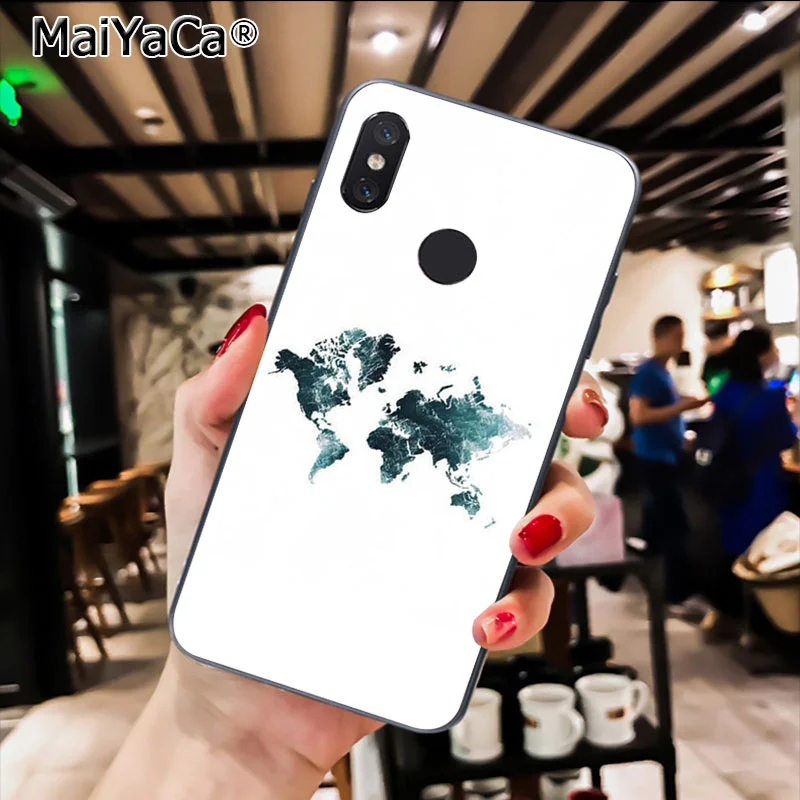 Мягкий чехол MaiYaCa с картой мира для Xiaomi Redmi 8 4X 6A S2 7A 5 5Plus Note5 7 Note8Pro | Мобильные