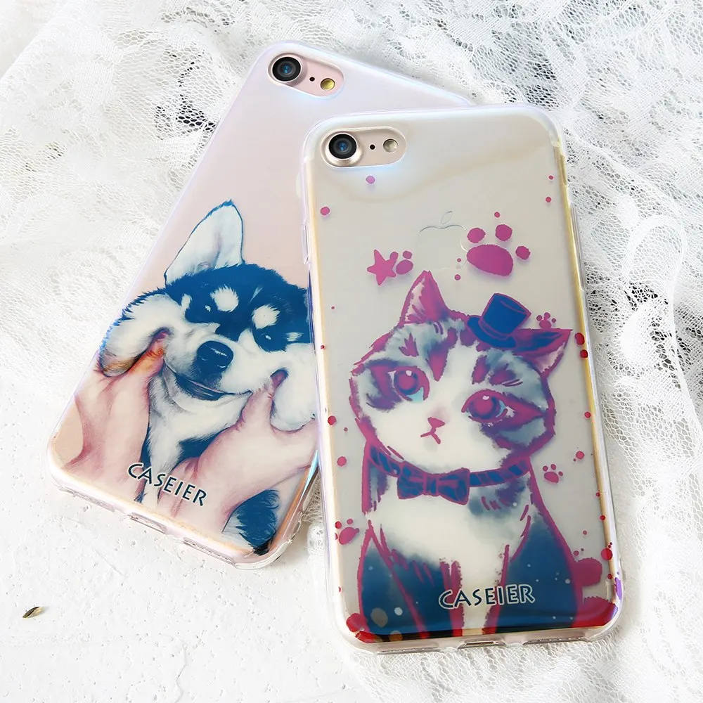 CASEIER милый чехол синий луч для iPhone 7 8 силиконовые чехлы Plus роскошный мягкий