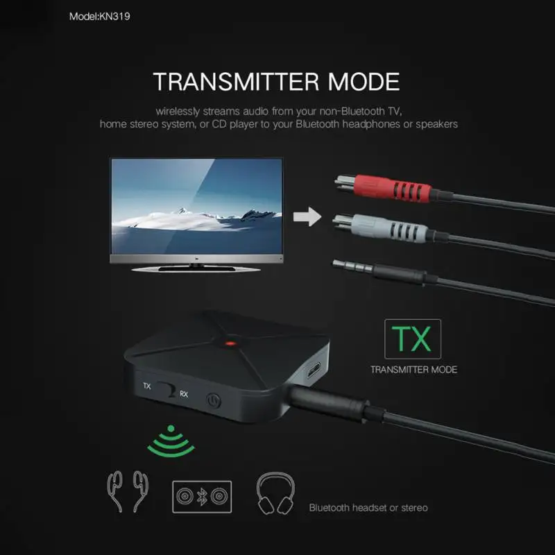 CRDC Bluetooth 4 2 приемник передатчик в 1 аудио музыка стерео беспроводной адаптер с RCA 3 5