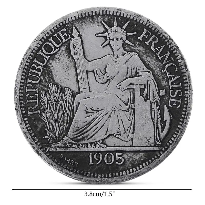 1905 Франция статуя свободы США с факелом памятная задача монета | Дом и сад
