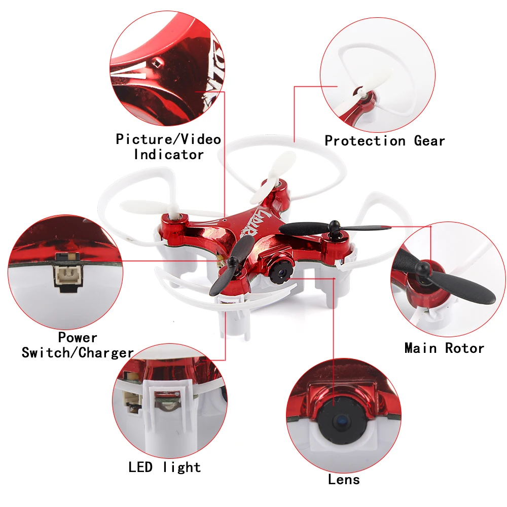 

Mini L7R WiFi Real-time 0.3MP FPV Camera RC Quadcopter with Set Height Mode Headless Mode Red+ 3D VR Glasses