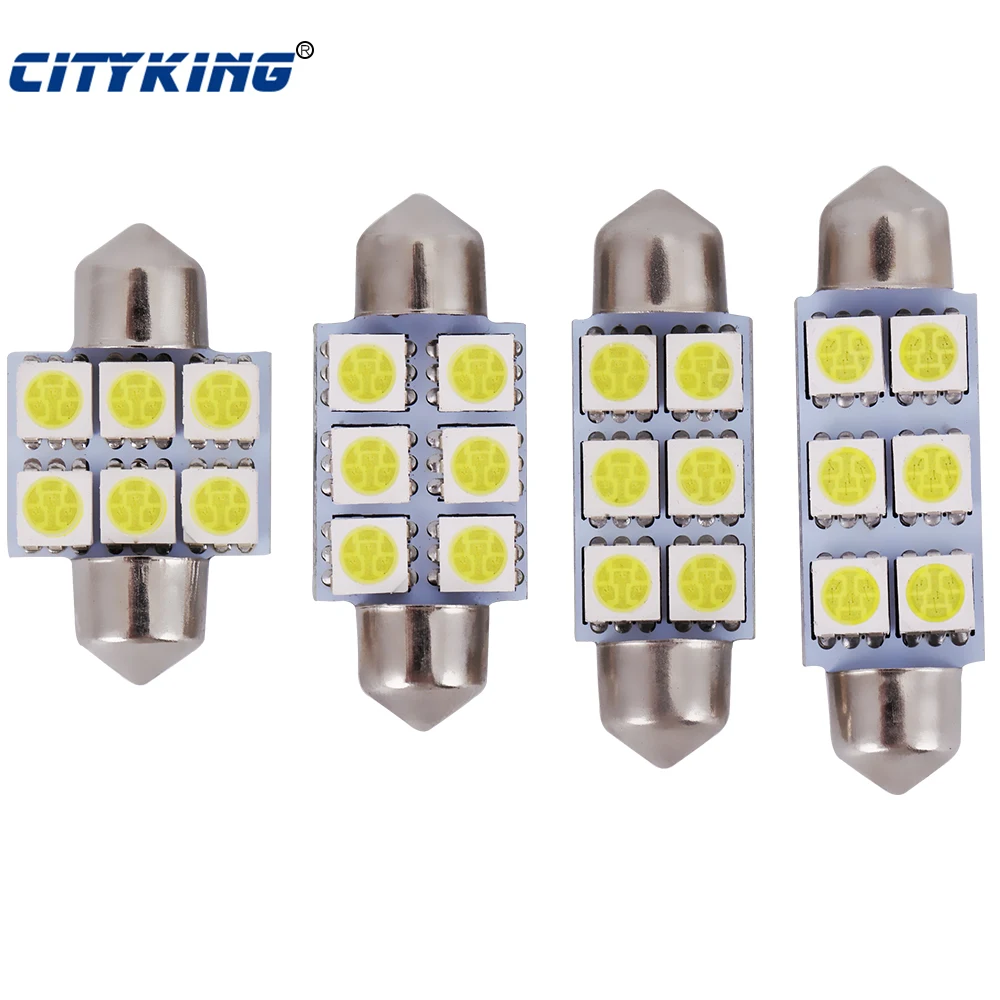 Бесплатная доставка Festoon 6smd 5050 светодиодная гирлянда 31 мм 36 39 42 Светодиодная C5W