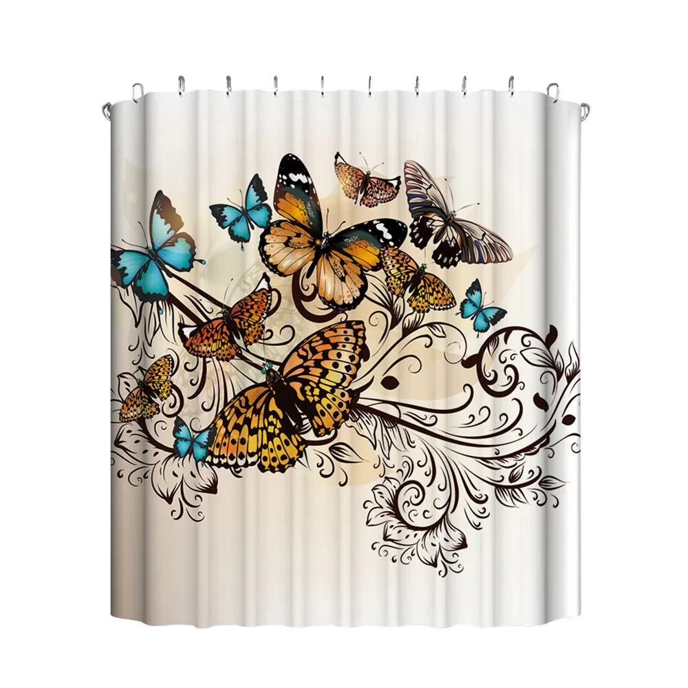 Занавески для душа водонепроницаемые занавески ванной различные узоры и 12