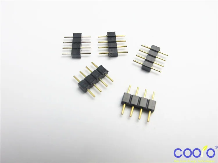 10 шт./лот, 4pin RGB Разъем, 4 pin иглы, мужской тип двойной 4pin, для светодиодной ленты RGB Разъем