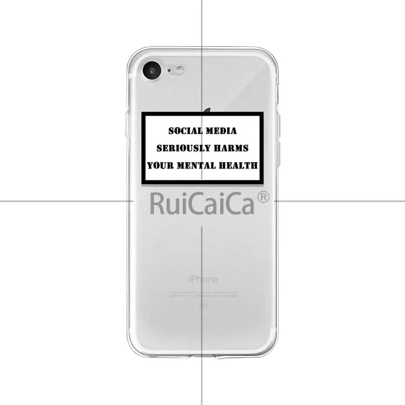 Ruicaica, соцсети, сильно вредит вашему душевному здоровью, чехол для телефона, чехол для iPhone X XS MAX, 6, 6 S, 7, 7 plus, 8, 8 Plus, 5, 5S, XR - Цвет: A3