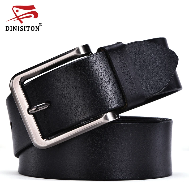 DINISITON 2019 High Quality Genuine Leather Men Designer Belt Brand Strap  Fashion Pin Buckle Jeans Casual Male Metal Homme