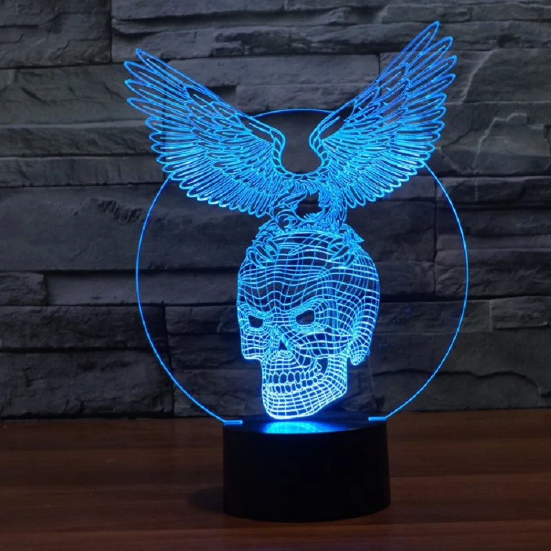 Серия Павлин птица Светодиодные ночные светильники атмосферная 3D Ночная лампа 7