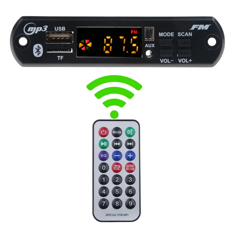 Беспроводной MP3 плеер 3 5 мм USB AUX Bluetooth V5.0 В 12 декодер плата автомобильный FM
