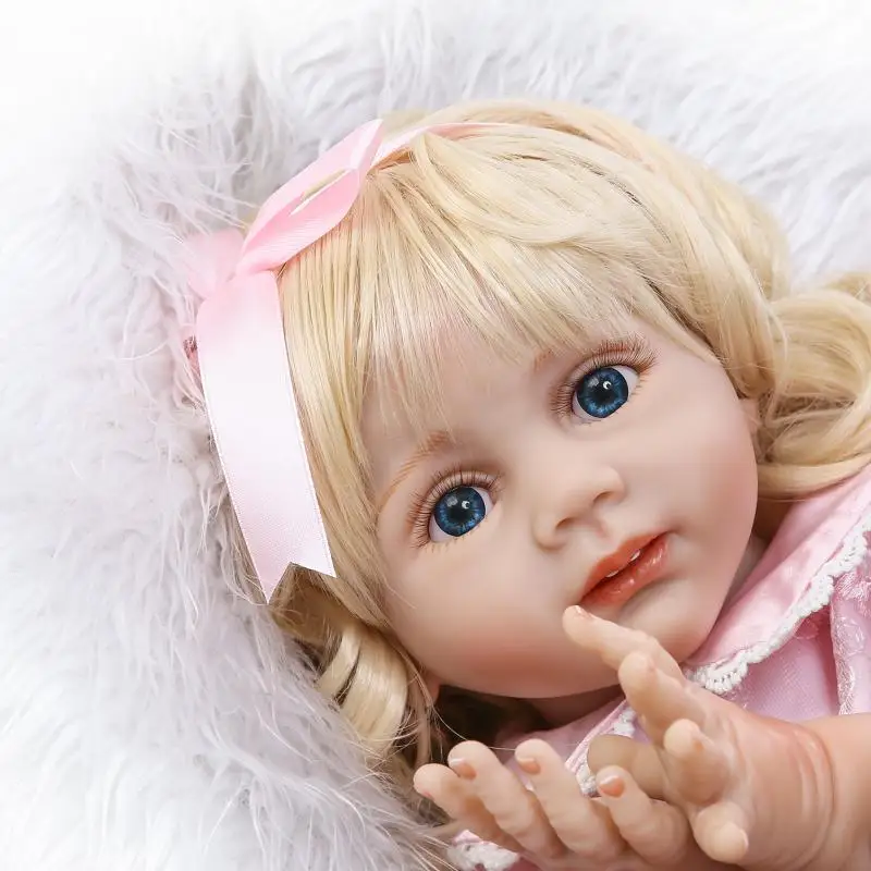 Кукла reborn boneca 60 см NPK Реалистичная мягкая настоящая сенсорная виниловая