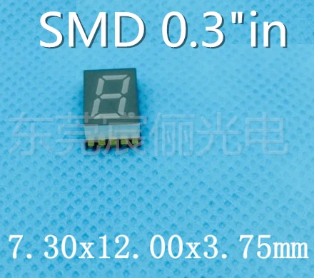 Синяя светодиодная трубка 0 3 дюйма SMD LED дисплей 7-сегментная Nixie 1-битная цифровая