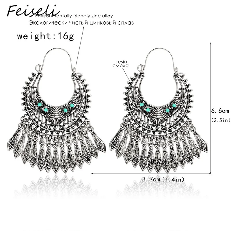 Feiseli женские свисающие серьги с кисточками золотого и серебряного цвета