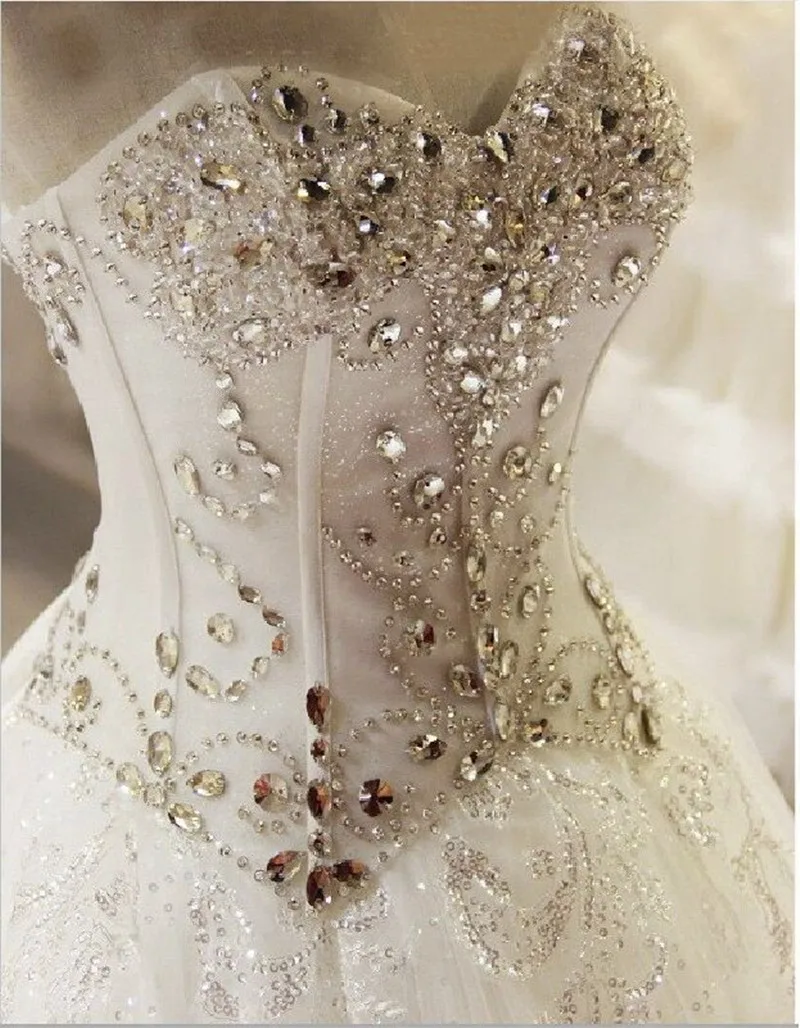 Свадебные платья с кристаллами роскошное свадебное платье принцесса кружевной