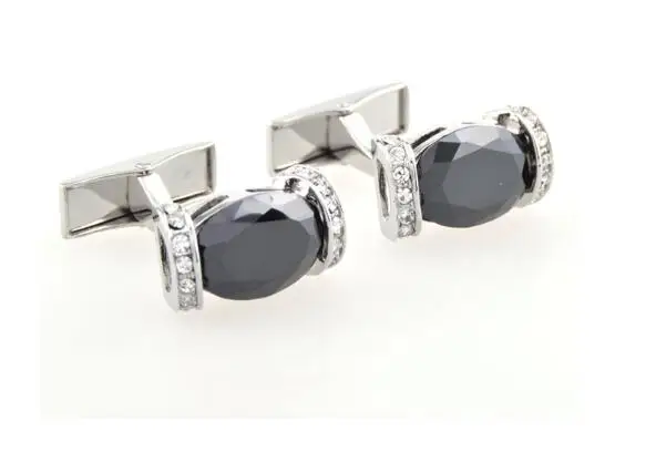 5 пар/лот большой белый черный стеклянный запонки полые Арка Форма с Стразы для