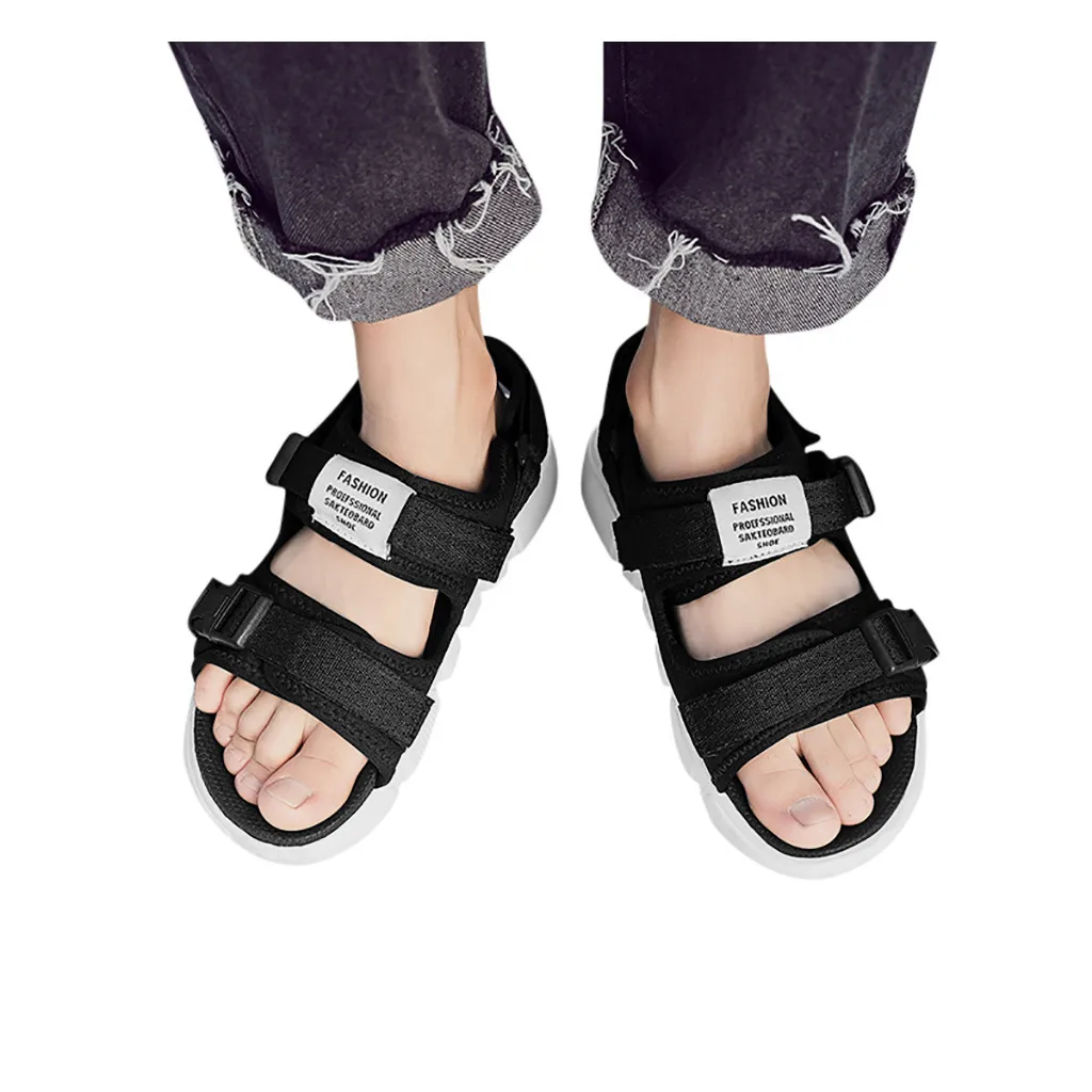 Мужские шлепанцы SAGACE летние дышащие на плоской подошве для спорта и активного