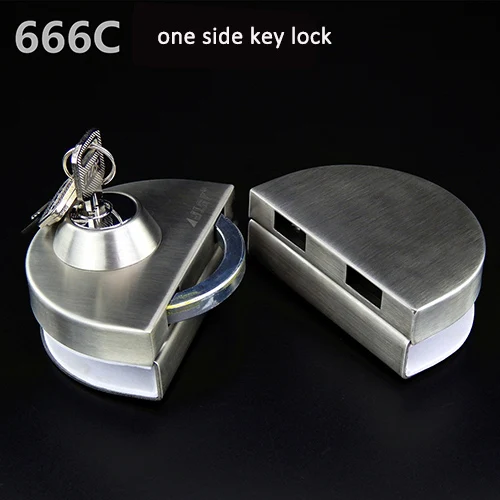 666C 304 нержавеющая сталь центральный стеклянный дверной замок входные ворота 10-12 мм стеклянный поворотный раздвижной дверной замок для дома с ключами - Цвет: 666C