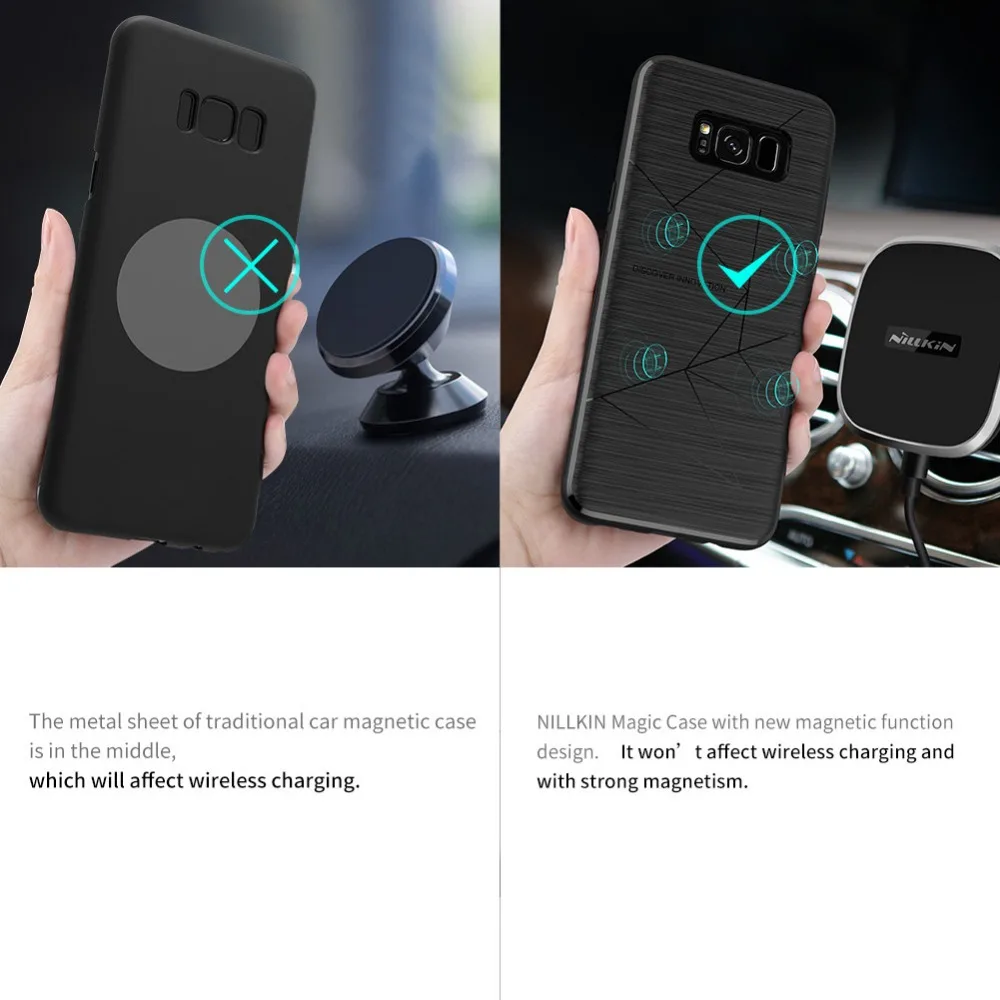 Силиконовый чехол Nillkin с беспроводной зарядкой для Samsung Galaxy S8 Plus магнитный