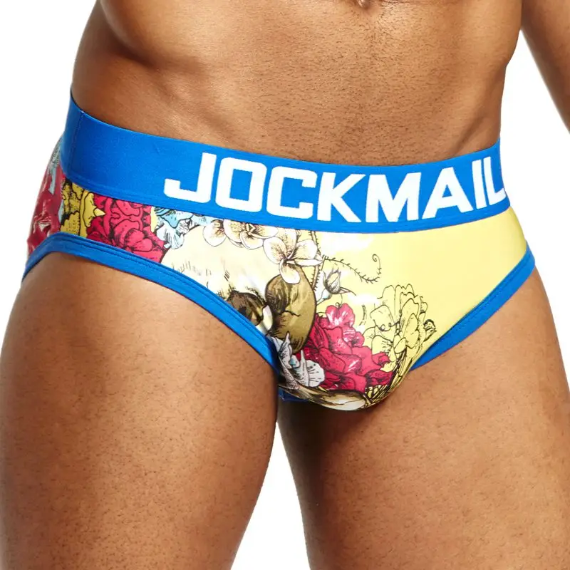 Мужские трусы с принтом JOCKMAIL нейлоновые карманом для пениса шелковое нижнее