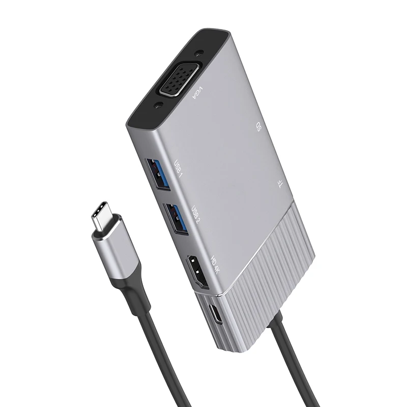 Док станция с разъемом типа C HDMI VGA USB хаб для ноутбуков Macbook Pro HP DELL Surface Lenovo