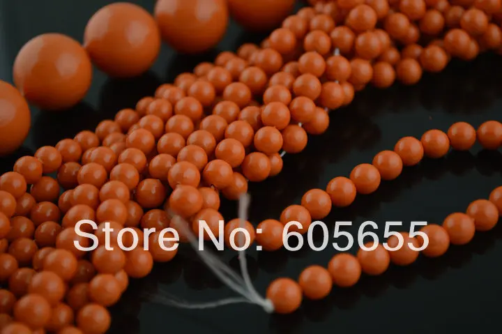 

12mm Orange Coral Color MOP Shell Round Loose Beads