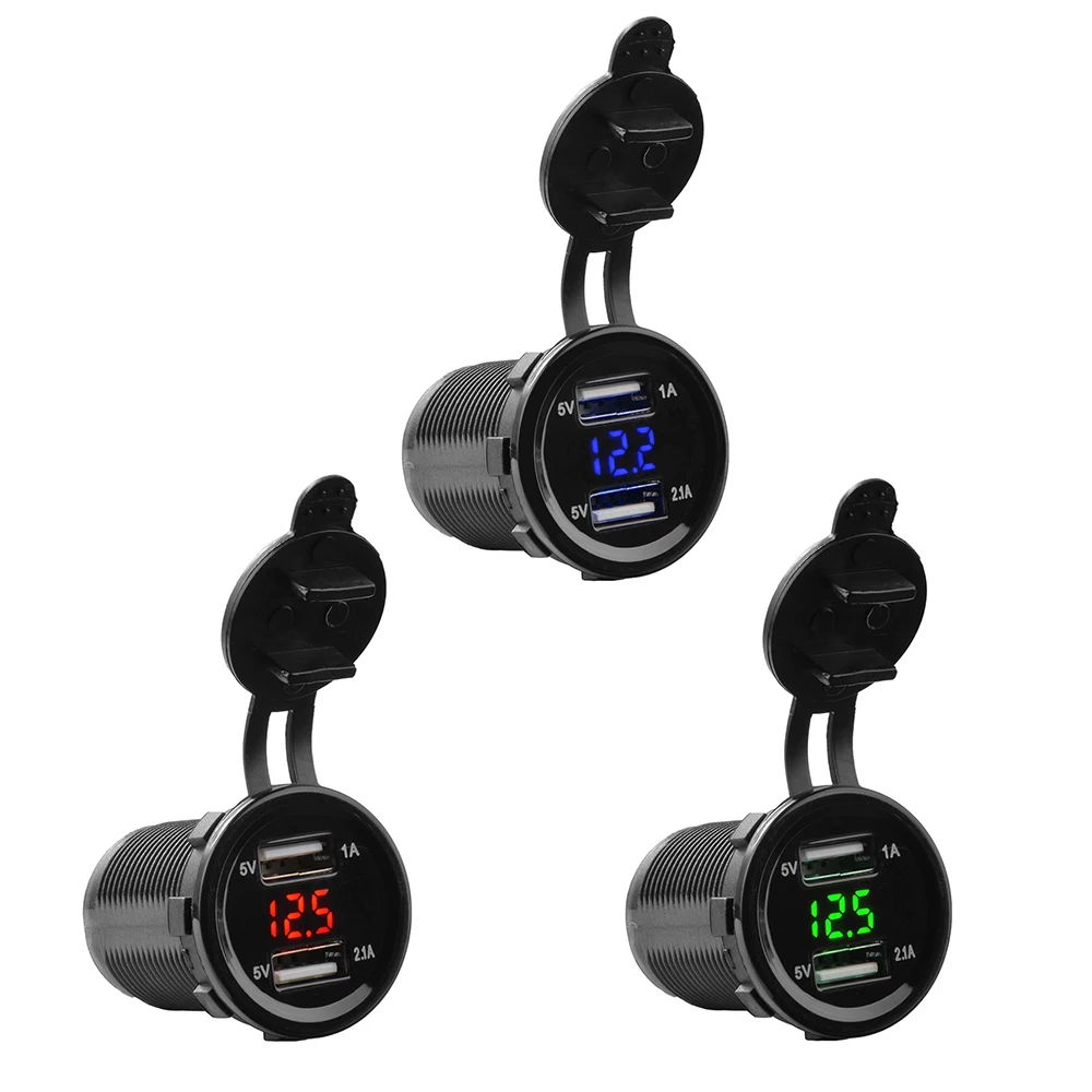 Автомобильное зарядное устройство 12 В а с двумя USB портами|motorcycle 12v|12v motorcyclesocket