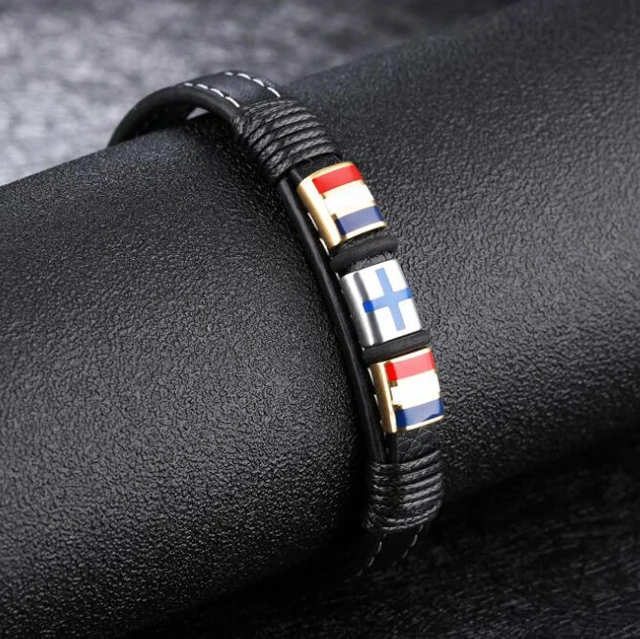 Персонализированные пользовательские Винтаж крест тянуть застежка Кожаные