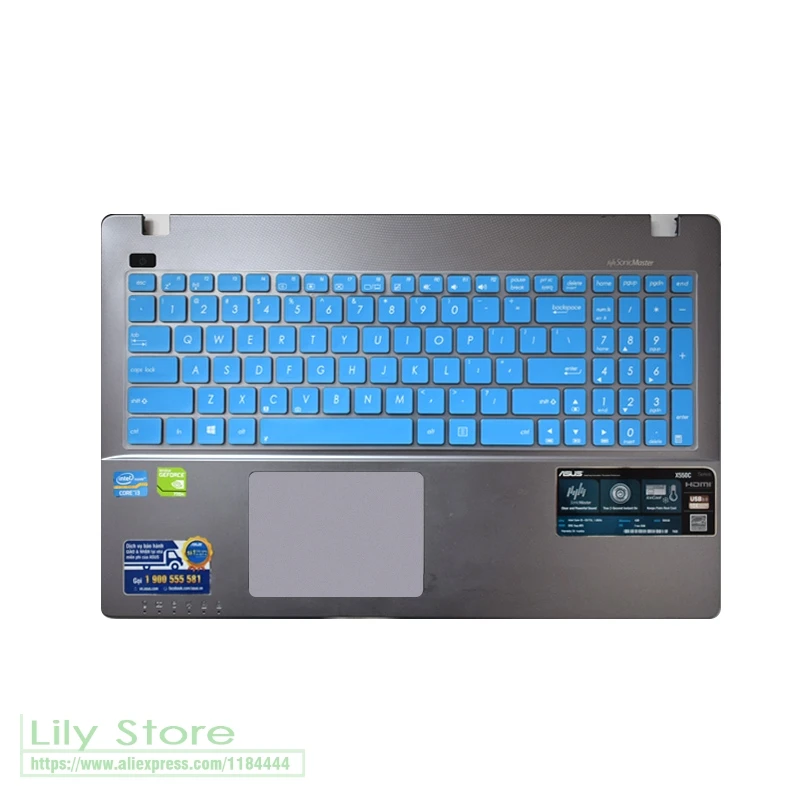 blue Силикон для Asus X556U A55X A56C A73 A550X A550C A550Jk A550La550Dp A555Ld Y581 Y582 15 дюймов Клавиатура ноутбука кожи протектор - Цвет: blue