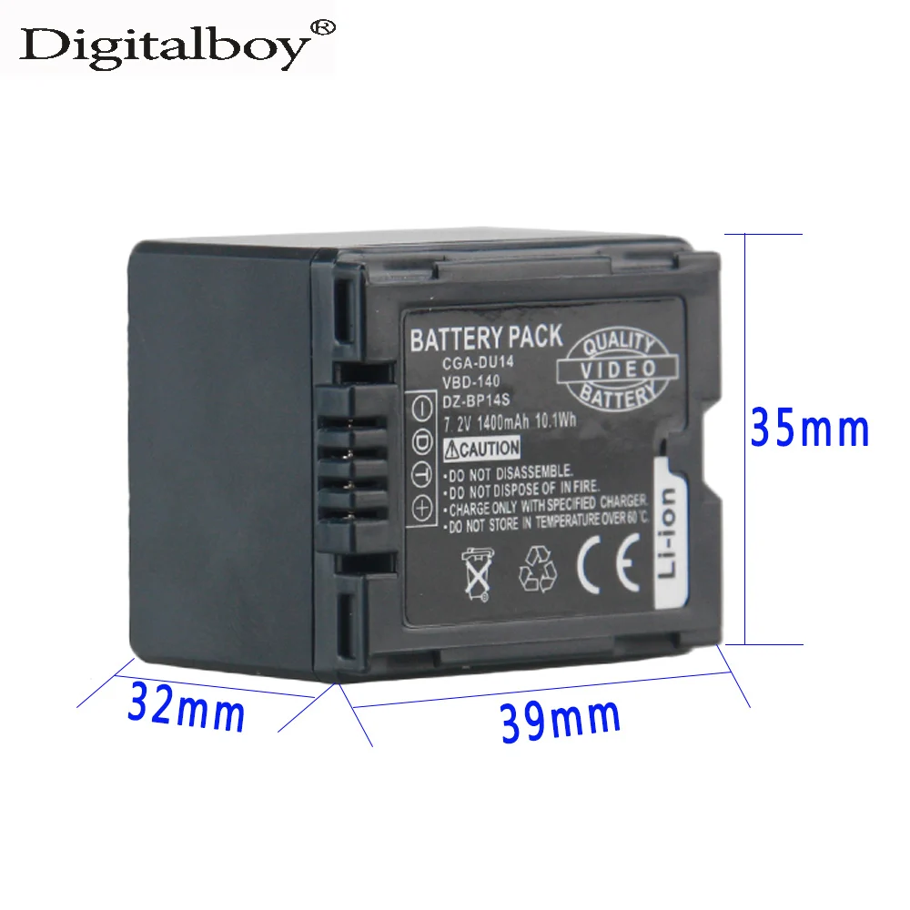 Digitalboy 1 шт. 1400 мАч CGA DU14 cgadu14 Перезаряжаемые Батареи для камеры Panasonic du06 du07 nv gs10 vdr