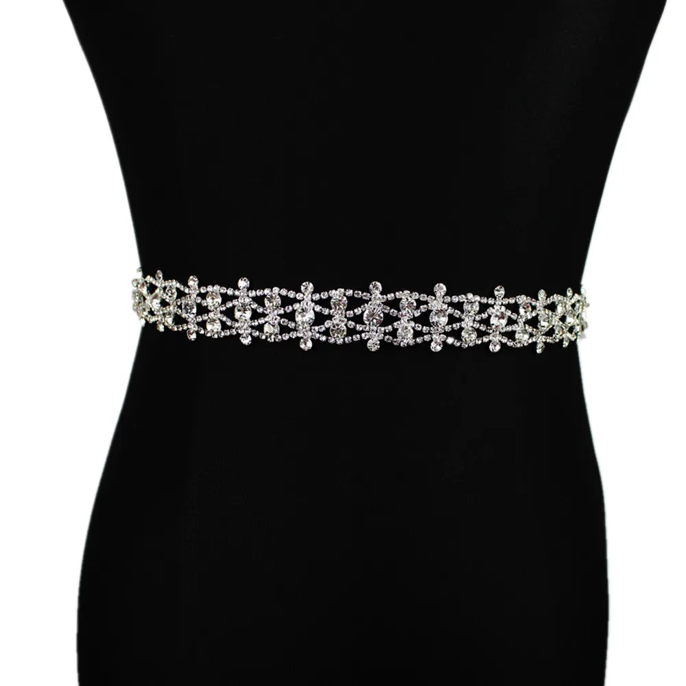 Bridal Belt 9 Silver Ручной работы Серебряный свадебный пояс стразы на поясе аппликация для вечерних выпускных платьев свадебное украшение белый бежевый пояс лента - Цвет: Bridal Belt 9 Silver