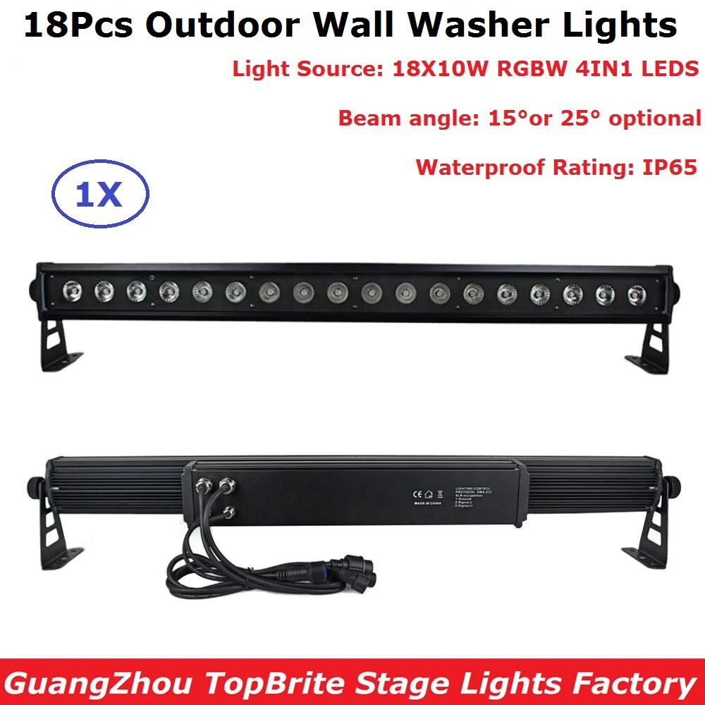 Уличный светодиодный настенный светильник 18 х10 Вт RGBW 4-цветный DMX512 режим