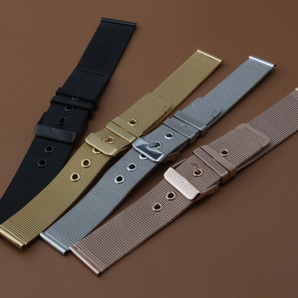 Ремешок из нержавеющей стали для наручных часов классический браслет с сетчатой