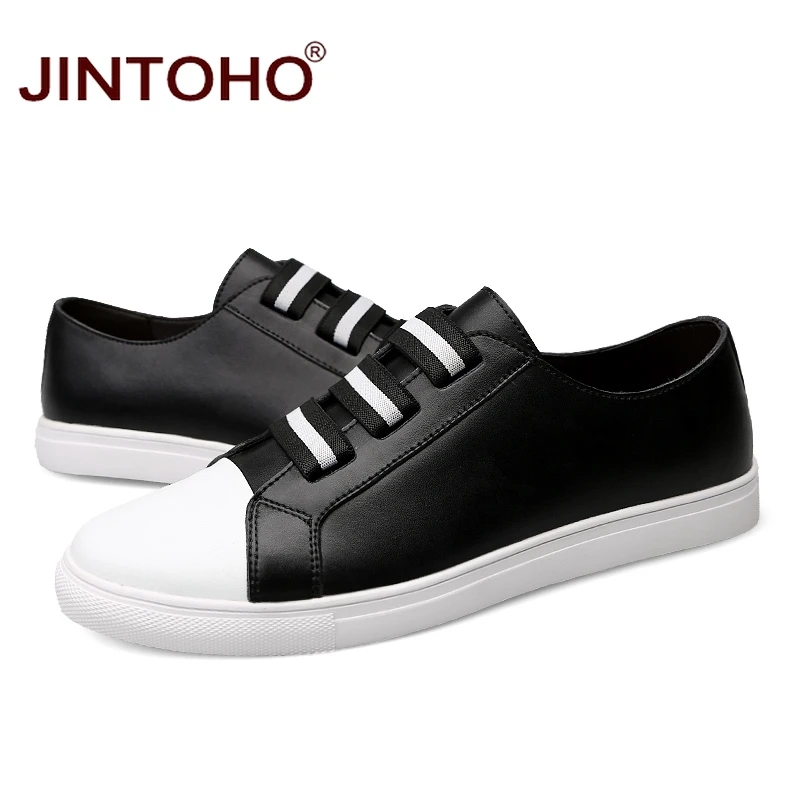 JINTOHO высокое качество 2017 мужские дизайнерские туфли на плоской подошве брендовая
