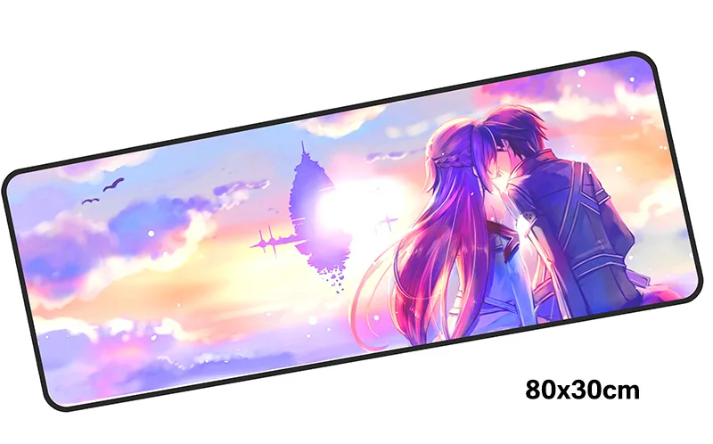 Sword Art Online коврик для мыши геймер 800x300X3 мм игровой коврик для мыши профессиональные аксессуары для ноутбуков ПК эргономичный коврик для ноутбука - Цвет: Size 800x300X3MM
