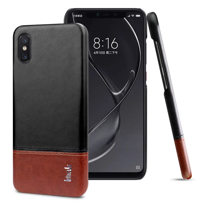 black and brown Imak Роскошный Ruiyi чехол s для Xiaomi Mi 8 Explorer edition чехол задняя крышка чехол для телефона жесткий ПУ ПК чехол для телефона - Цвет: black and brown