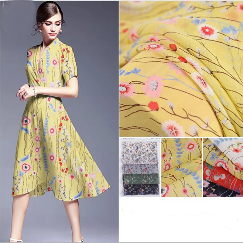 Импортная шифоновая жаккардовая атласная шелковая ткань для модных женщин